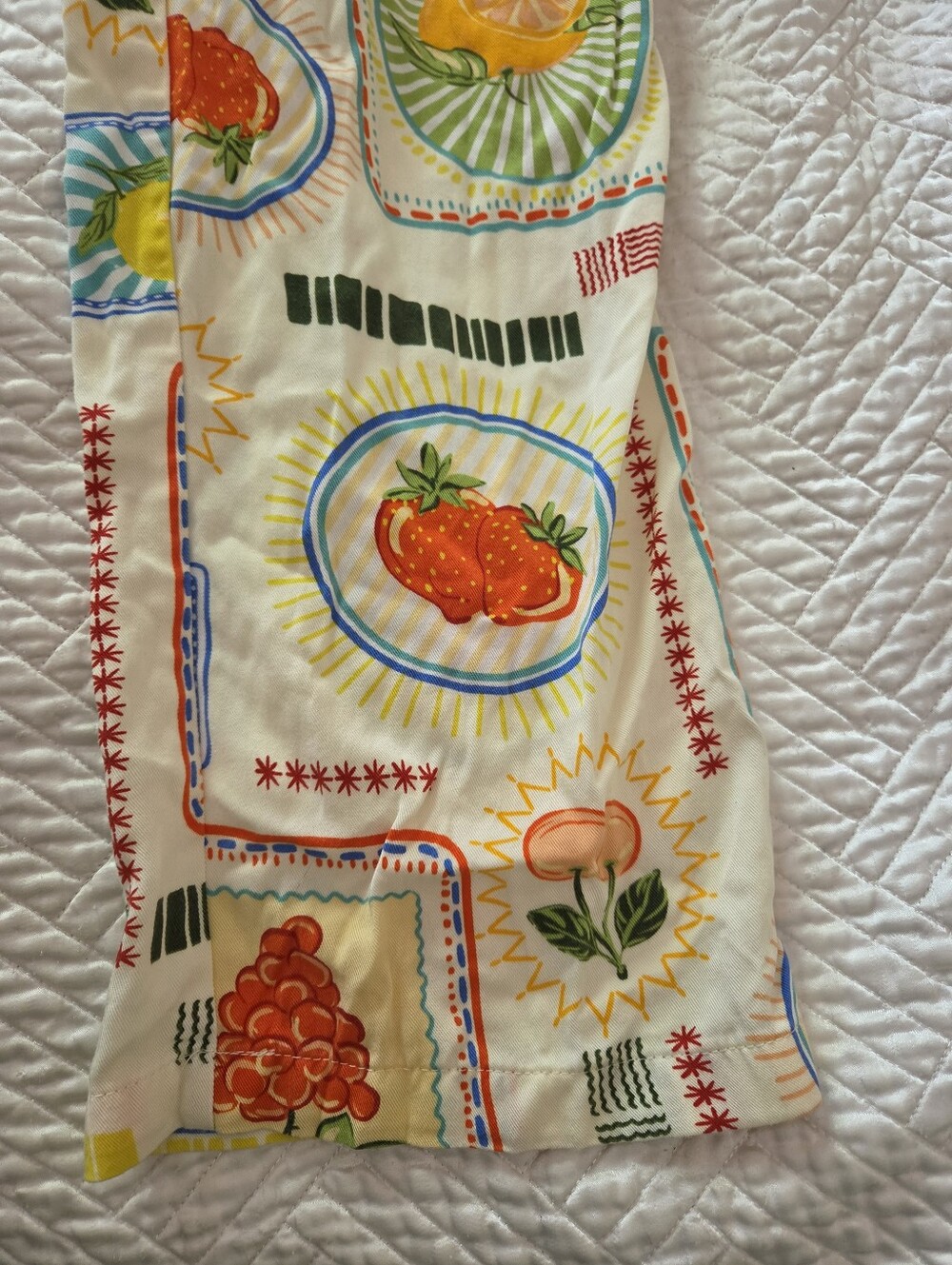 Sincerely Jules Fruit Print Wide Leg Pants Euro Summer Coastal Granddaughter S - Picture 3 of 7